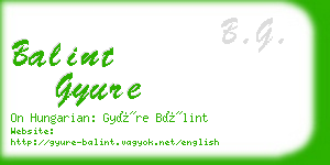 balint gyure business card